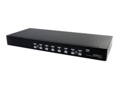 StarTech 8 Port VGA KVM Switch - 1U Rack Mount - USB VGA KVM Switch with Audio - 1920 x 1440 @60hz - KVM Video Switch (SV831DUSBAU) - KVM / lydsvitsj - 8 porter