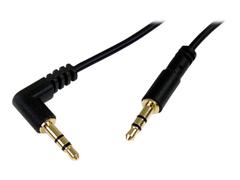 StarTech 3 ft. (0.9 m) 3.5mm Audio Cable - 3.5mm Slim Audio Cable - Right Angle - Male/Male - Aux Cable (MU3MMSRA) - lydkabel - 91 cm