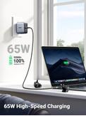 Ugreen 65W GaN reiselader PPS 2x USB-C, 1x USB-A, Power Delivery 3.0, Quick Charge 4+ (90409)