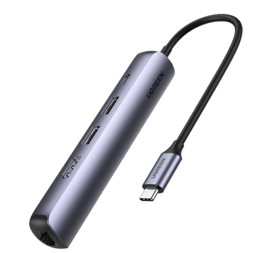 Ugreen Ultra Slim 5-i-1 Hub 2xUSB 3.0+HDMI+RJ45 Ethernet Adapter+PD (10919)