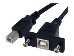 StarTech 3 ft Panel Mount USB Cable B to B - F/M - Panel Mount USB Extension USB-B Female to USB-B Male Adapter Cable - USB-B (F) Port (USBPNLBFBM3) - USB-kabel - USB-type B til USB-type B - 90 cm