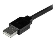 StarTech 5m USB 2.0 Active Extension Cable M/F - 5 meter USB A Male to USB A Female USB 2.0 Repeater / Extender Cable - Black - 15ft (USB2AAEXT5M) - USB-forlengelseskabel - USB til USB - 5 m (USB2AAEXT5M)