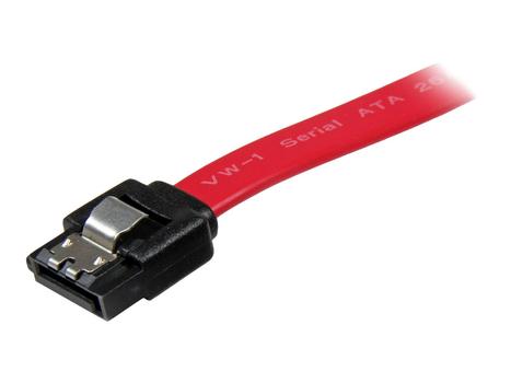 StarTech 18in Latching SATA Cable - SATA cable - Serial ATA 150/ 300/ 600 - SATA (R) to SATA (R) - 1.5 ft - latched - red - LSATA18 - SATA-kabel - 46 cm (LSATA18)