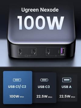Ugreen Nexode 100W Desktop Charger 3x USB-C, 1x USB-A (90928)
