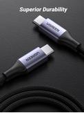 Ugreen USB-C til USB-C Cable 240W flettet kabel 2m (Space Gray) (90440)
