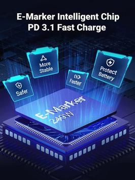 Ugreen USB-C til USB-C Cable 240W flettet kabel 2m (Space Gray) (90440)