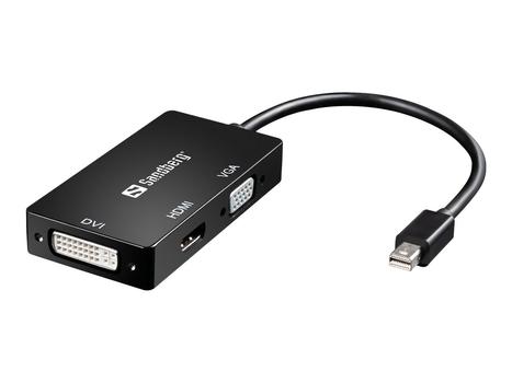 Sandberg Adapter MiniDP>HDMI+DVI+VGA - videokonverter (509-12)