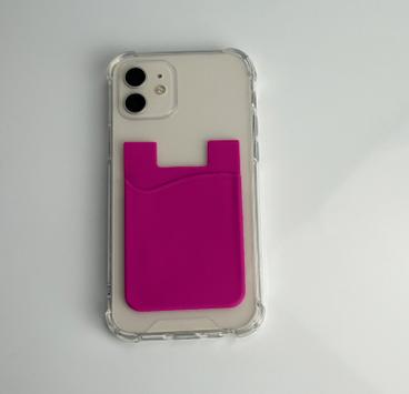 Ontario Selvklebende kortholder til mobil magenta (ONT-CARD-MG)