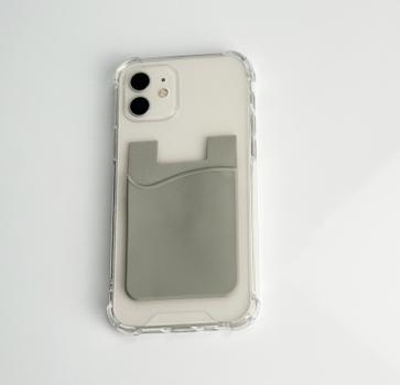 Ontario Selvklebende kortholder til mobil grå (ONT-CARD-GR)