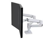 Ergotron LX Dual Side-by-Side Arm monteringssett - Patented Constant Force Technology - for 2 LCD-skjermer - hvit (45-491-216)