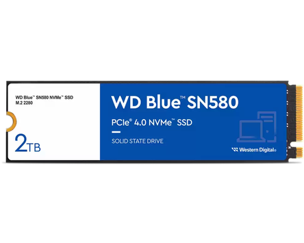 WD Blue SN580 2TB NVMe PCIe 4.0 SSD M.2 - 4150MB/s lesehastighet,  4150MB/s skrivehastighet (WDS200T3B0E)
