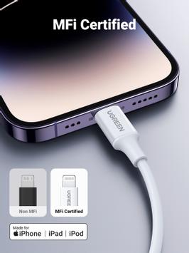 Ugreen USB-C til Lightning M/M kabel 1m hvit (10493)
