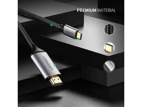 Ugreen USB-C til HDMI kabel Aluminum 1.5m (Gray Black) (50570)