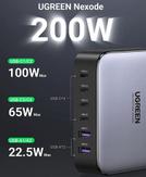 Ugreen 200W GaN hurtiglader PPS 4x USB-C, 2x USB-A, Power Delivery 3.0, Qualcomm Quick Charge 4+ (40914)