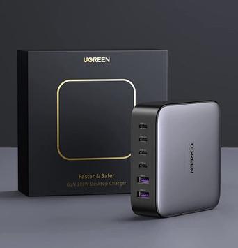 Ugreen 200W GaN hurtiglader PPS 4x USB-C, 2x USB-A, Power Delivery 3.0, Qualcomm Quick Charge 4+ (40914)