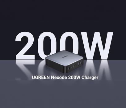 Ugreen 200W GaN hurtiglader PPS 4x USB-C, 2x USB-A, Power Delivery 3.0, Qualcomm Quick Charge 4+ (40914)