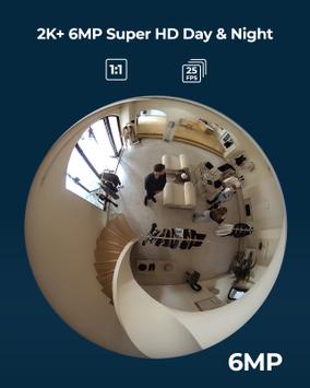 Reolink FE-P 360° Panorama Fisheye-kamera PoE - 6MP - som å ha fire kameraer i ett! - strøm og data via nettverkskabel (Reolink-FE-P)