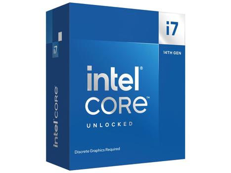 Intel Core i7-14700KF,  33MB SmartCache LGA1700, uten integrert grafikkprosessor,  125W-253W,  boks uten kjøler (BX8071514700KF)