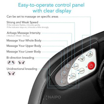 Naipo massasjestol med plassbesparende design (MGCHR-A150)