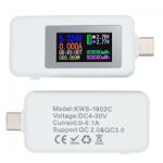 Multimeter USB-C-tester - lettlest LCD-display 4-30V DC, 0-5.1A (KWS-1902C)