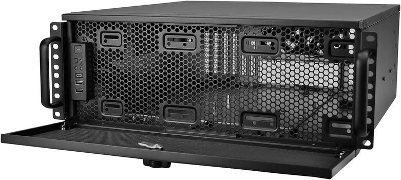SilverStone RM44 4U Rack Cabinet med USB-C, støtter opptil SSI-EEB-hovedkort og 360mm vannkjøling (SST-RM44)