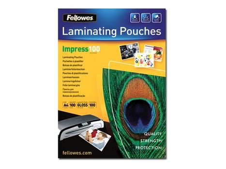 FELLOWES Laminating Pouches Impress 100 Micron - 100-pack - glanset - A3 - lamineringspunger (5351205)