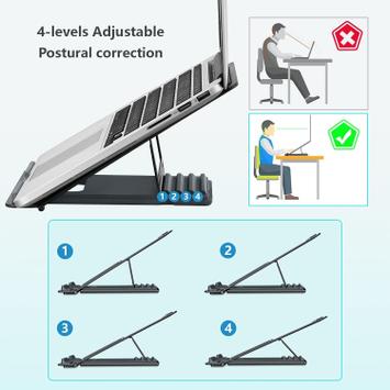 Pepper Jobs SSS-T8 sammenleggbart justerbart laptop-stativ for bærbare datamaskiner opptil 17.3" (SSS-T8)