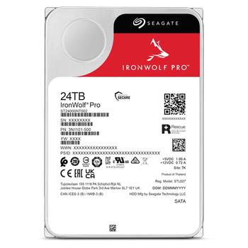 Seagate IronWolf Pro 24TB 7200rpm 512MB SATA 6Gb/s 3.5" harddisk (ST24000NT002)