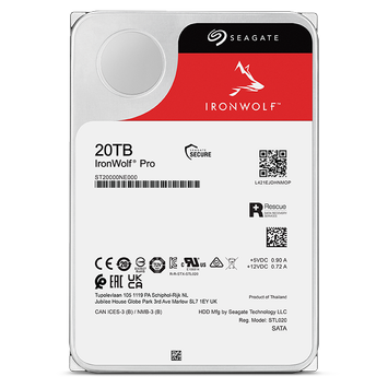 Seagate IronWolf Pro 20TB 7200rpm 256MB SATA 6Gb/s 3.5" harddisk (ST20000NT001)