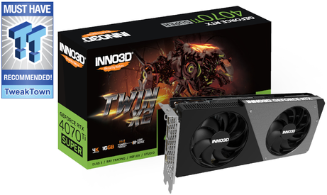 INNO3D GeForce RTX 4070 Ti Super Twin X2, 16GB GDDR6X 256-bit, 3x DisplayPort 1.4a, 1x HDMI 2.1a, 700W (N407TS2-166X-186156N)