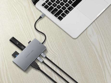 Pepper Jobs kombinert USB-C-adapter,  SSD-kabinett,  SD-kortleser (TCH-7M2UD)