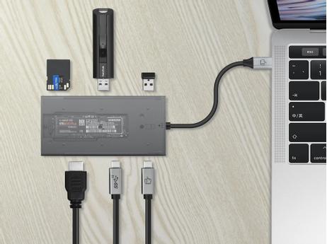 Pepper Jobs kombinert USB-C-adapter,  SSD-kabinett,  SD-kortleser (TCH-7M2UD)