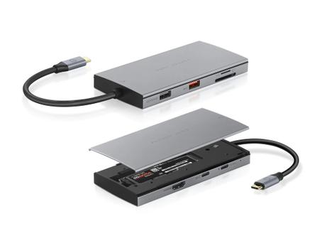 Pepper Jobs kombinert USB-C-adapter,  SSD-kabinett,  SD-kortleser (TCH-7M2UD)