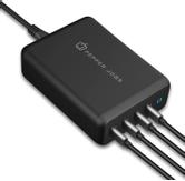 Pepper Jobs 165W GaN hurtiglader PPS 4x USB-C PD 3.0, inkludert strømledninger for Europa, England og USA (GaN-PD165W)