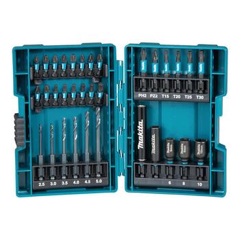 Makita B-66896 Impact Black bitssett med 38 deler til 1/4" bitsfeste (B-66896)