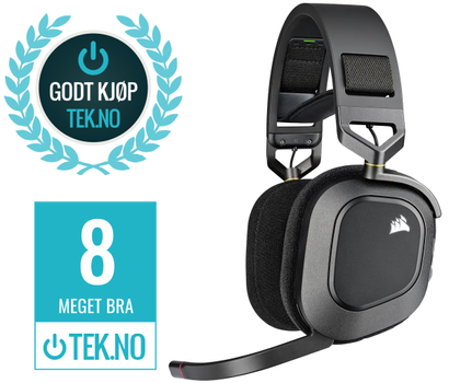 Corsair HS80 RGB Wireless - Gaming-Headset with Spatial Audio - Carbon (CA-9011235-EU)