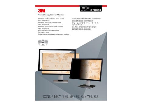 3M personvernfilter med ramme for 24" Monitors 16:9 - personvernfilter for skjerm - 23,6"-24" bred (PF240W9F)