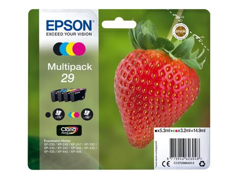Epson 29 Multipack - 4-pack - svart, gul, cyan, magenta - original - blekkpatron (C13T29864012)
