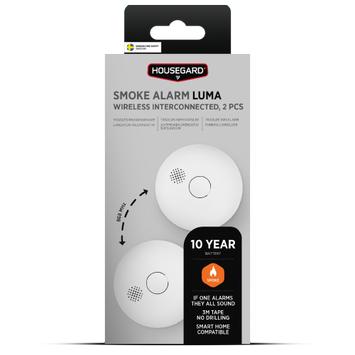Housegard Luma Trådløs Røykvarsler - 2pk (601178)