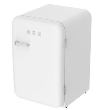 HCK retro kjøleskap 130L hvitt (BC-130RDA-WHITE)