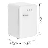 HCK retro kjøleskap 130L hvitt (BC-130RDA-WHITE)