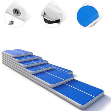 AIRTRACK Oppblåsbar gymnastikk-matte 5x1m, Blå/Hvit (AIRTRACK-5M)