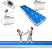 AIRTRACK Oppblåsbar gymnastikk-matte 3x1m, Blå/Hvit (AIRTRACK-3M)