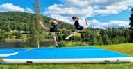 AIRTRACK Oppblåsbar gymnastikk-matte 3x1m, Blå/Hvit (AIRTRACK-3M)