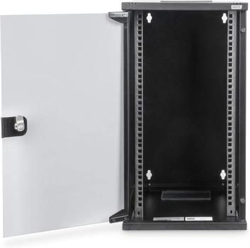 Digitus DN-10-12U-B - rack - 12U Network Cabinet 10" - 12U - Wall mounting - 592x312x300mm - max. Load 30kg - usable Depth 250mm - Black (DN-10-12U-B)