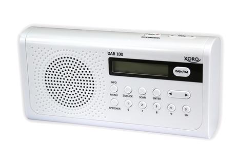 XORO DAB 100 DAB/DAB+/FM radiomottak, alarmfunksjon, LCD med bakgrunnsbelysning, teleskopantenne i metall