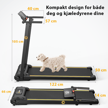 Urevo Fold Mini sammenleggbar tredemølle 10km/t, 105x40cm løpebånd (UREVO-FOLD-MINI)
