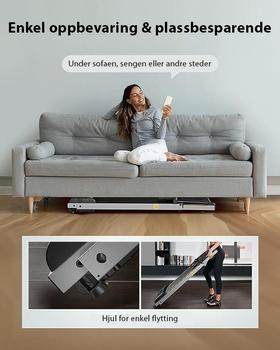Urevo Fold Mini sammenleggbar tredemølle 10km/t, 105x40cm løpebånd bruktvare (UREVO-FOLD-MINI-Brukt)