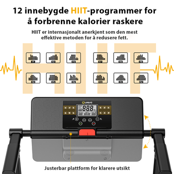 Urevo Fold Mini sammenleggbar tredemølle 10km/t, 105x40cm løpebånd (UREVO-FOLD-MINI)