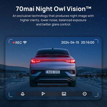 Xiaomi 70mai Dash Cam A510 med Sony STARVIS 2 IMX675-sensor (70MAI-A510)